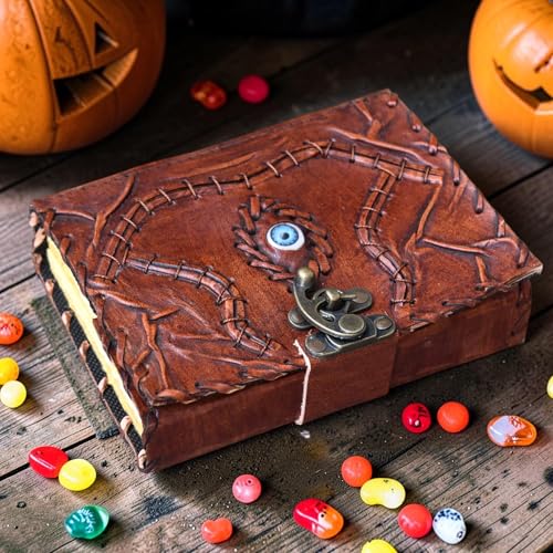 Grimoire en cuir Hocus Pocus fait main avec papier deckle edge premium - 6