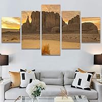 SIGNWIN 5 Panel Canvas Wall Art Modern Art Desert Multicolor Nature Photography Relax/Calm Southwest for Home Decorations Ready to Hang - 60