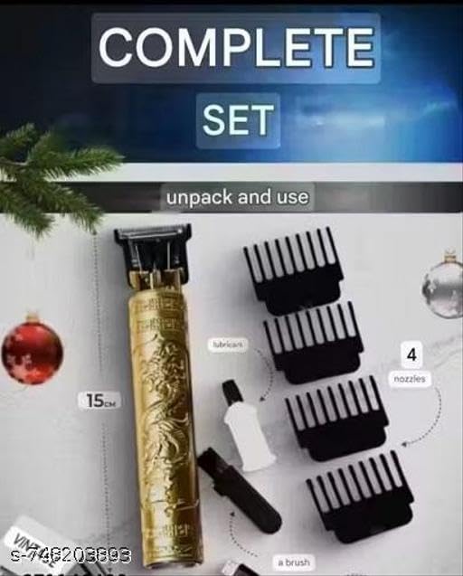 Image of Trimmer Men Professional Cordless Instantly Rechargeable for Beard, Hairs, Moustache & Face, Electric T Blade Zero Gapped Shaving Machine Men's Grooming