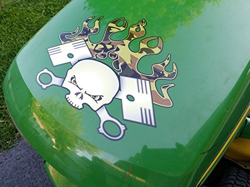 Flame Decals Carved Sunken Effect LIME For John Deere Riding - Foto 2