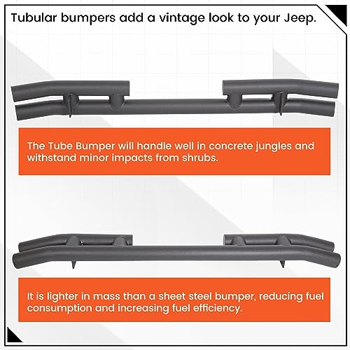 Image of ECOTRIC Rear Bumper Compatible with 1997-2006 Jeep Wrangler TJ