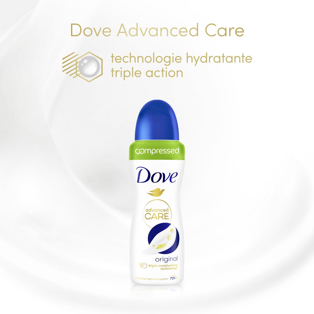 Dove deodorante antitraspirante Advanced Care originale compresso, 100 ml x6
