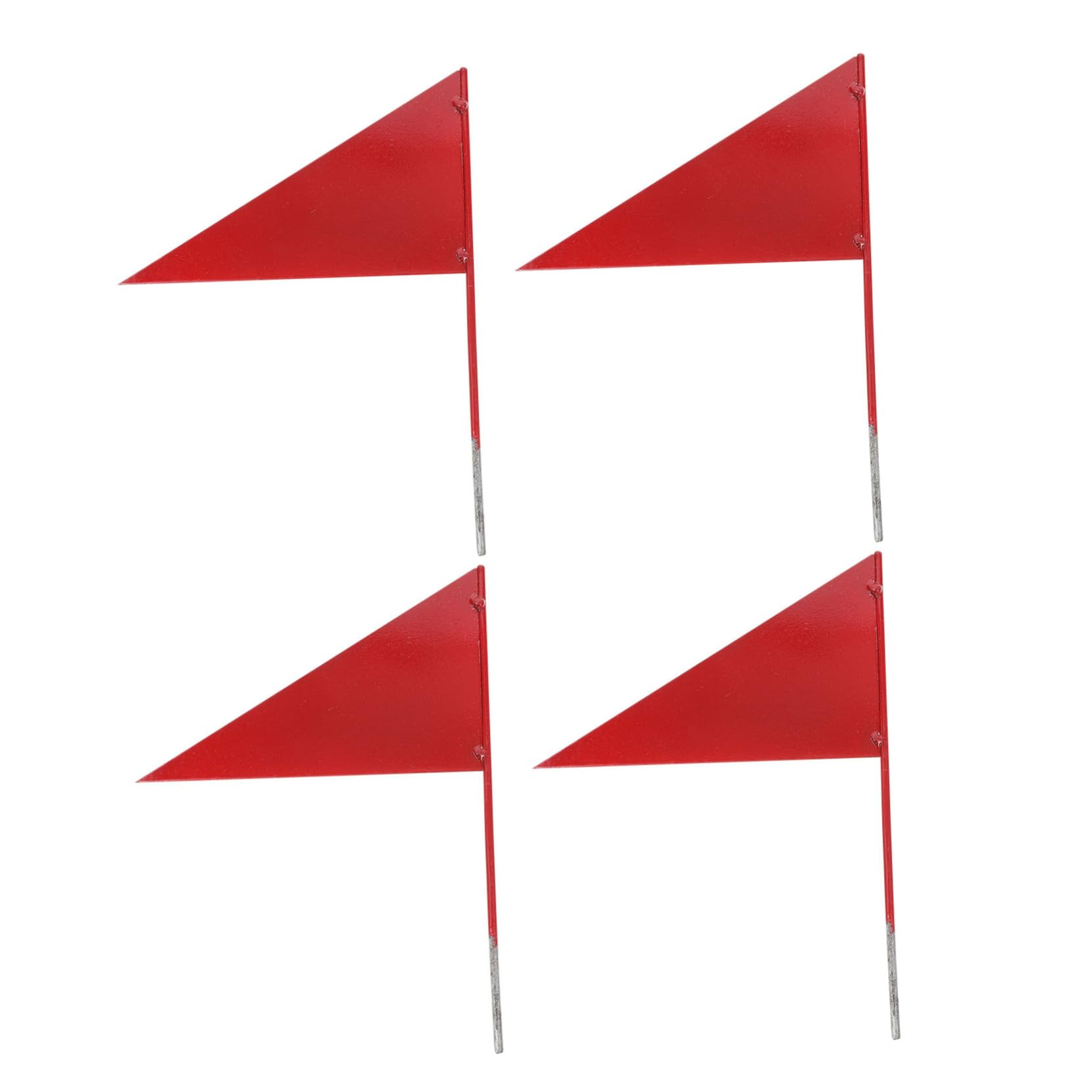 4 Pièces Drapeaux Triangulaires en Fer Rouge pour Lancer Poids et Saut en Longueur, Marqueurs Solides et Résistants pour Jeux Extérieurs Scolaires
