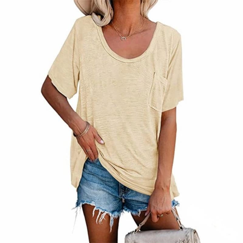T-shirt beige pour femme léger et fluide indispensable pour le printemps