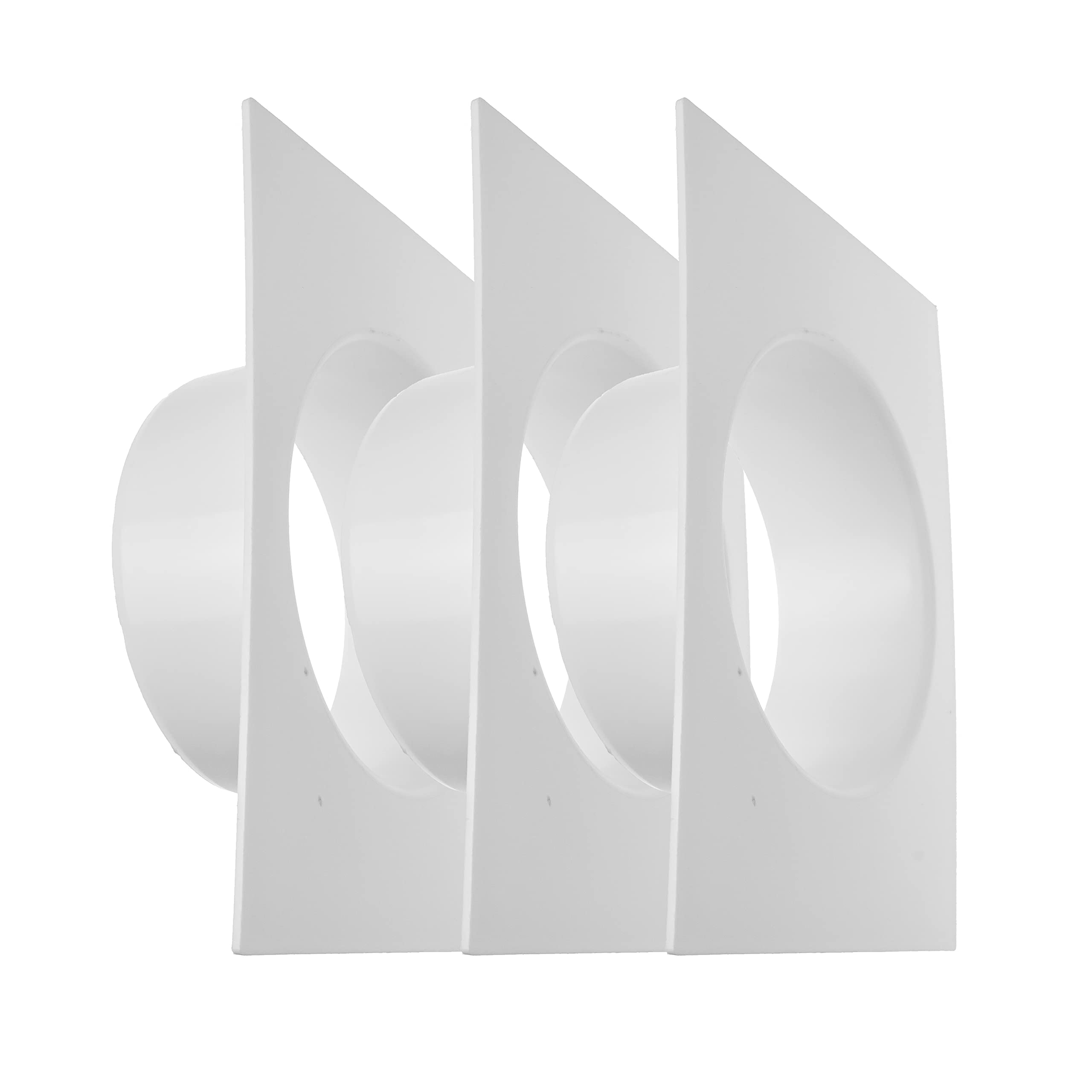 Vent Systems 6'' Inch Pack of 3 Air Vent Duct Connector Flange - Straight Ventilation Pipe Plastic Ducting Connector Plate for Cooling Heating Ventilation System HVAC 6" inch