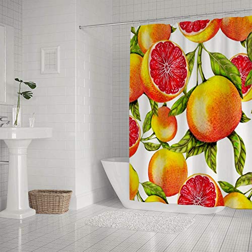 Rideau de douche imperméable lavable en machine pamplemousse 72x72 cm anti-éclaboussure - 3