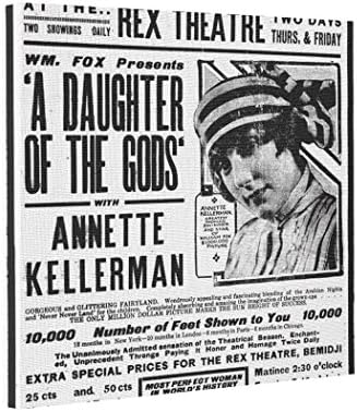 Canvas Picture Frames Annette Kellerman 1918 vintage movie ad Artistic Photo Canvas Cinema