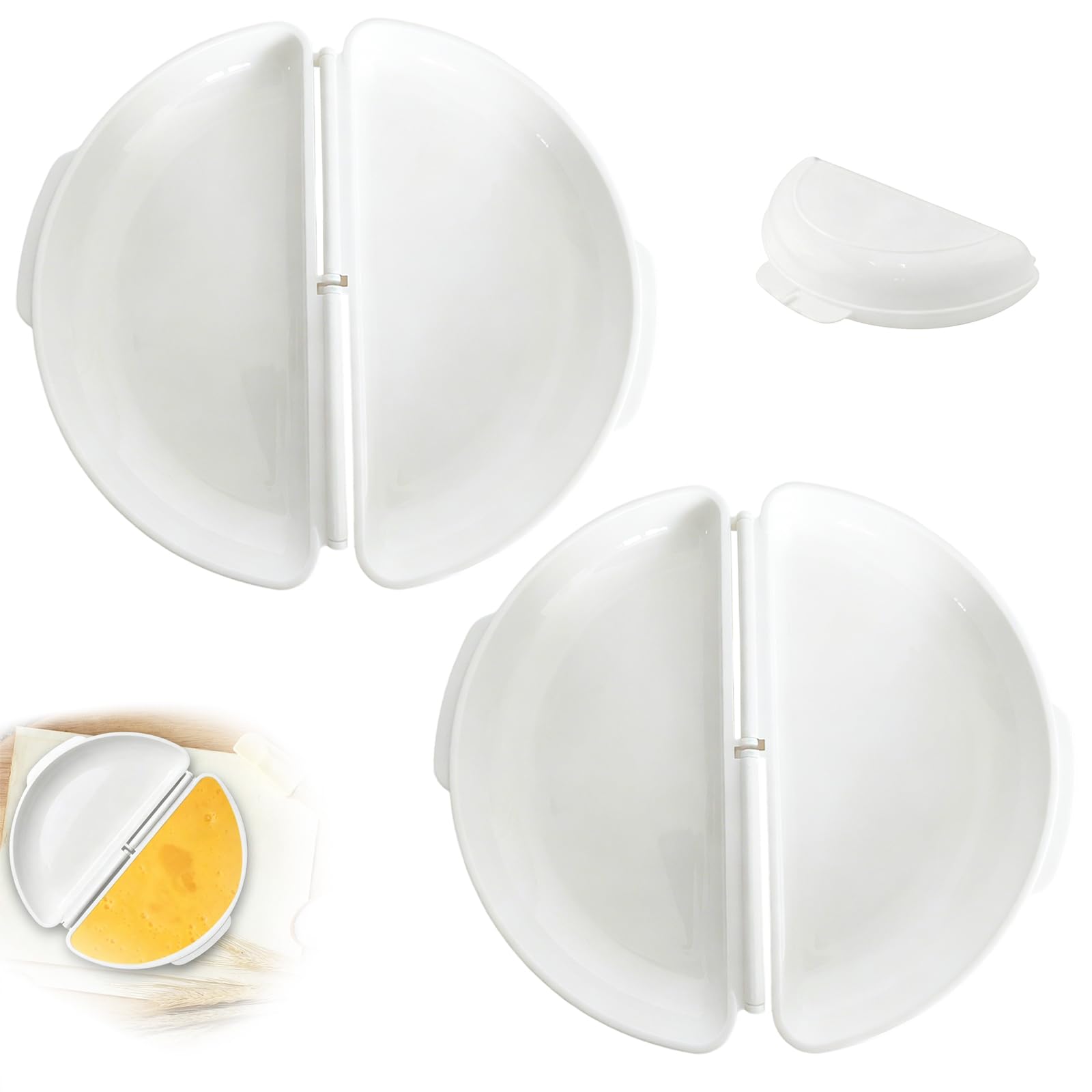 2 Pcs Omelette Maker Microwave, Microwave Egg Poacher 2, Microwave Omelette Maker 2 Eggs, Compact Kitchen Appliance, 21 cm x 15 cm x 5 cm Dimensions ﻿
