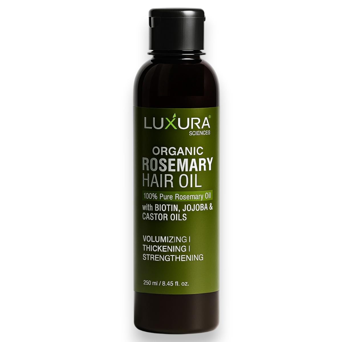 Luxura Sciences Rosemary Hair Oil with Biotin, Jojoba & Castor Oils, Hair Care for Men & Women, 8.45 fl oz (250ml)