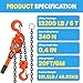 3 Ton Heavy Duty Manual Lever Chain Hoist, Chain Come Along with 10FT G80 Alloy Steel Chain, Double-Pawl Brake & 360° Rotating Hooks for Warehouse Construction Industrial Lifting