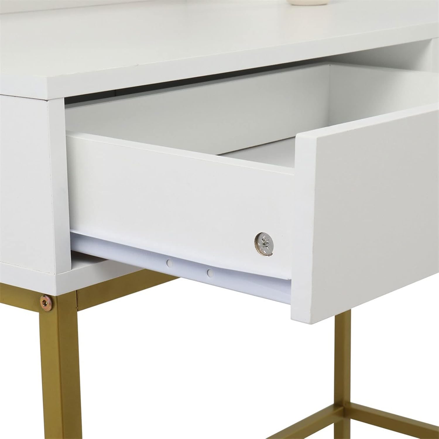 Vanity Benches Large Vanity Set with 10 LED Bulbs Makeup Table w/Cushioned Stool 3 Storage Shelves 2 Drawers Dressing Table Dresser Desk (Color : White)