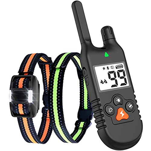 Whousewe Dog Training Collar with Remote Rechargeable IP67 Waterproof Shock Collars 3000Ft Control for Large Medium Small Dogs from 9 to 140 lbs with Beep Vibrate Safe Shock Mode