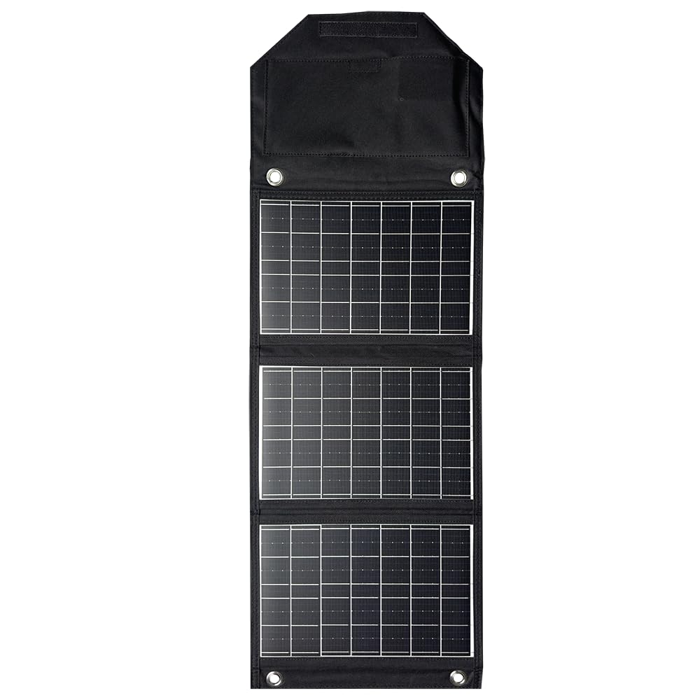 Cargador de Paneles solares Plegable de 45W con USB-C y USB-A Teléfono, Fuente de alimentación, Salida QC3.0 de la Tableta - Acampar, Caminar, Viajar con Mochila a Prueba de Agua