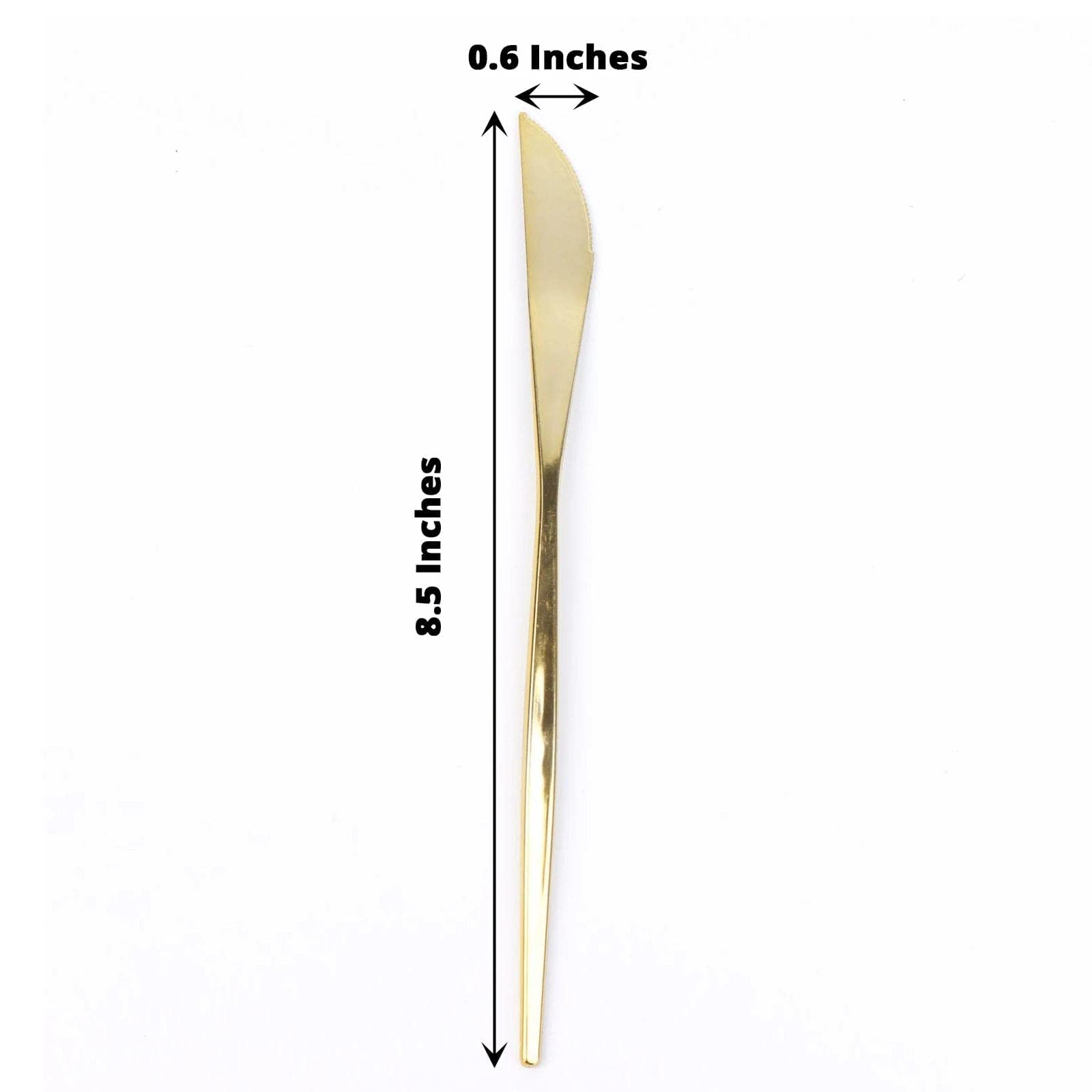 24 Gold 8-inch Heavy Duty Plastic Knives Disposable Cutlery Wedding Party Reception Catering Decorations Supplies