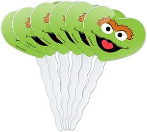 Amazon.com: Sesame Street Oscar the Grouch Face Heart Love Cupcake ...