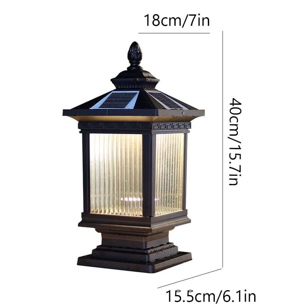 Osobowość Solarne Lampy Słupkowe, Zewnętrzne IP55 Wodoodporne LED Lampy Słupkowe, Dziedziniec Europejskie Oświetlenie Solarne Lampy Słupkowe, Do Willi, Ogrodu, Ogrodzenia(One Color-6.1in)