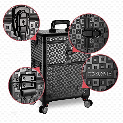 BYCDD High Capacity Trolley Kosmetikkoffer Schminkkoffer, Layered Mute Multikoffer Etagenkoffer Aluminium-Legierung… – Bild 5