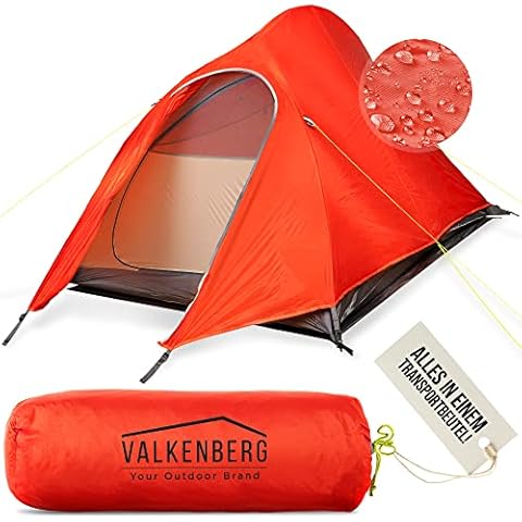 VALKENBERG Zelt 1-2 Personen 1-2 Mann Zelt - Kleines Packmaß & Ultraleicht Cover