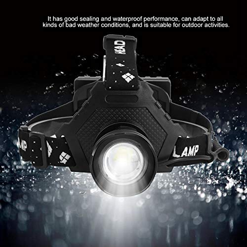 Linterna frontal XHP70 de aluminio impermeable con luz ajustable para acampar 5