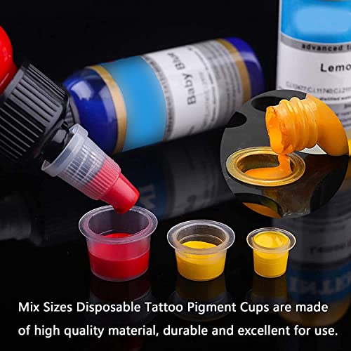 Image of Tattoo Ink Caps, Urknall 300pcs Ink Cups Pigment Caps Disposable Cups for Tattooing Mixed Szie 100pcs #S 100pcs #M 100pcs #L for Tattoo Ink Supplies