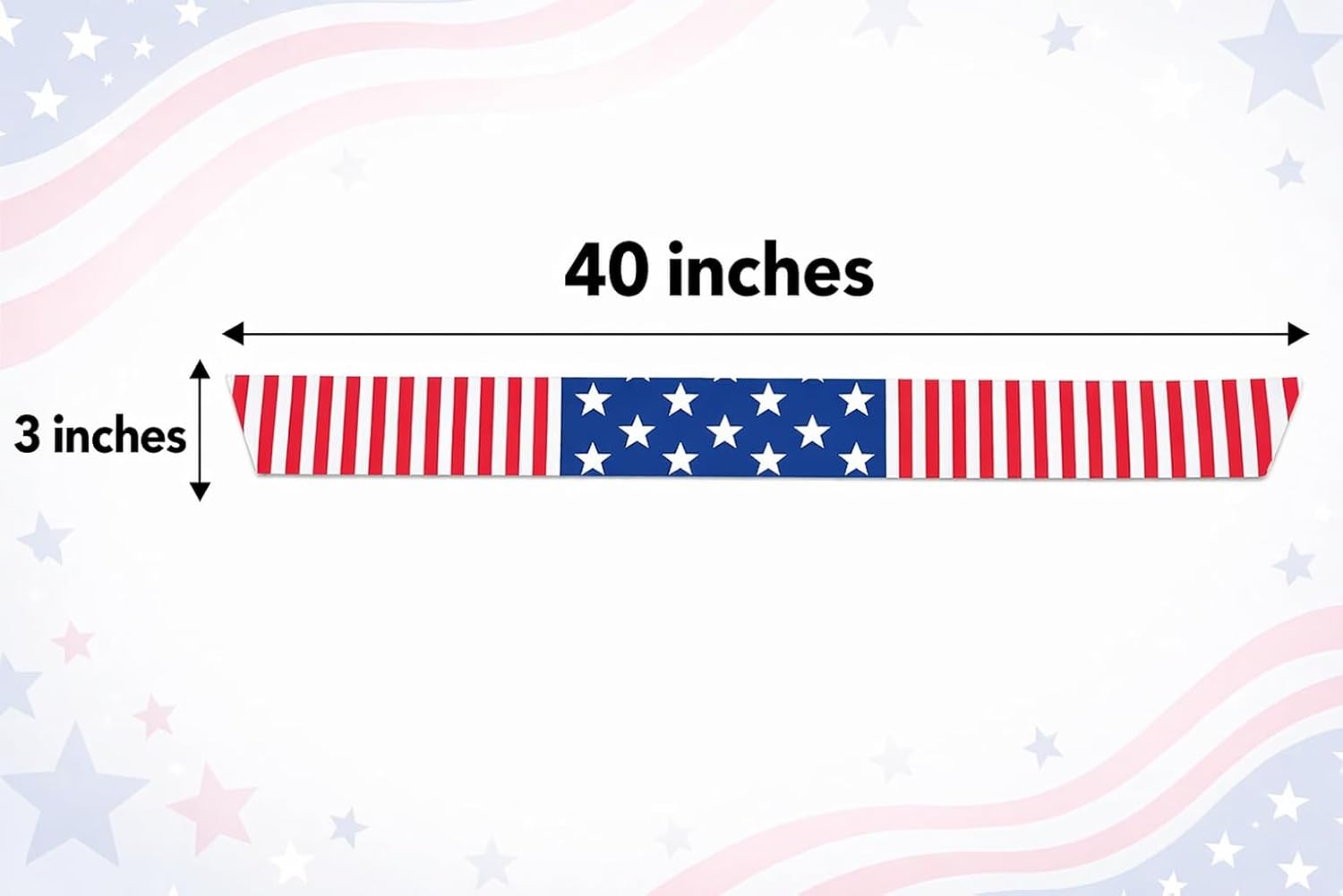 USA Bandana | USA Headband | US Headwear | 4th of July Bandana | Patriotic Headband | American Flag Bandanas | US Headscarf | American Head Scarf | Red, White, Blue | Adjustable Size | 40"