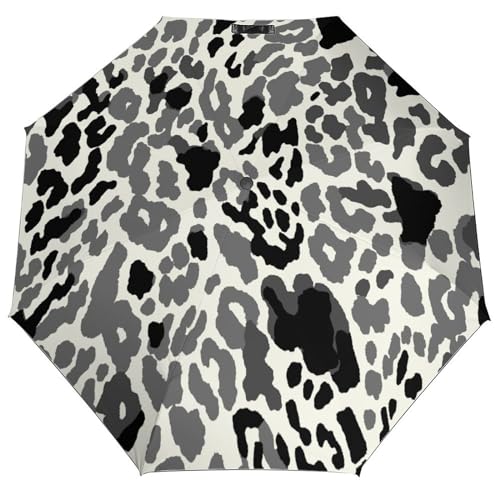 Parapluie de pluie pliable à rayures zébrées marron et noir pour voyage