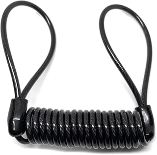 wumio コイルワイヤー 長さ1m 黒 ワイヤーケーブル サドルワイヤー 盗難防止 自転車 リーシュケーブル スノーボード スキー ヘルメット コンパクト ディスクロック