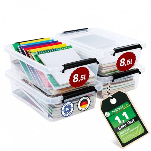 astor24 [Test SEHR GUT, NOTE 1.1] Aufbewahrungsboxen 4x 8.5 L,...