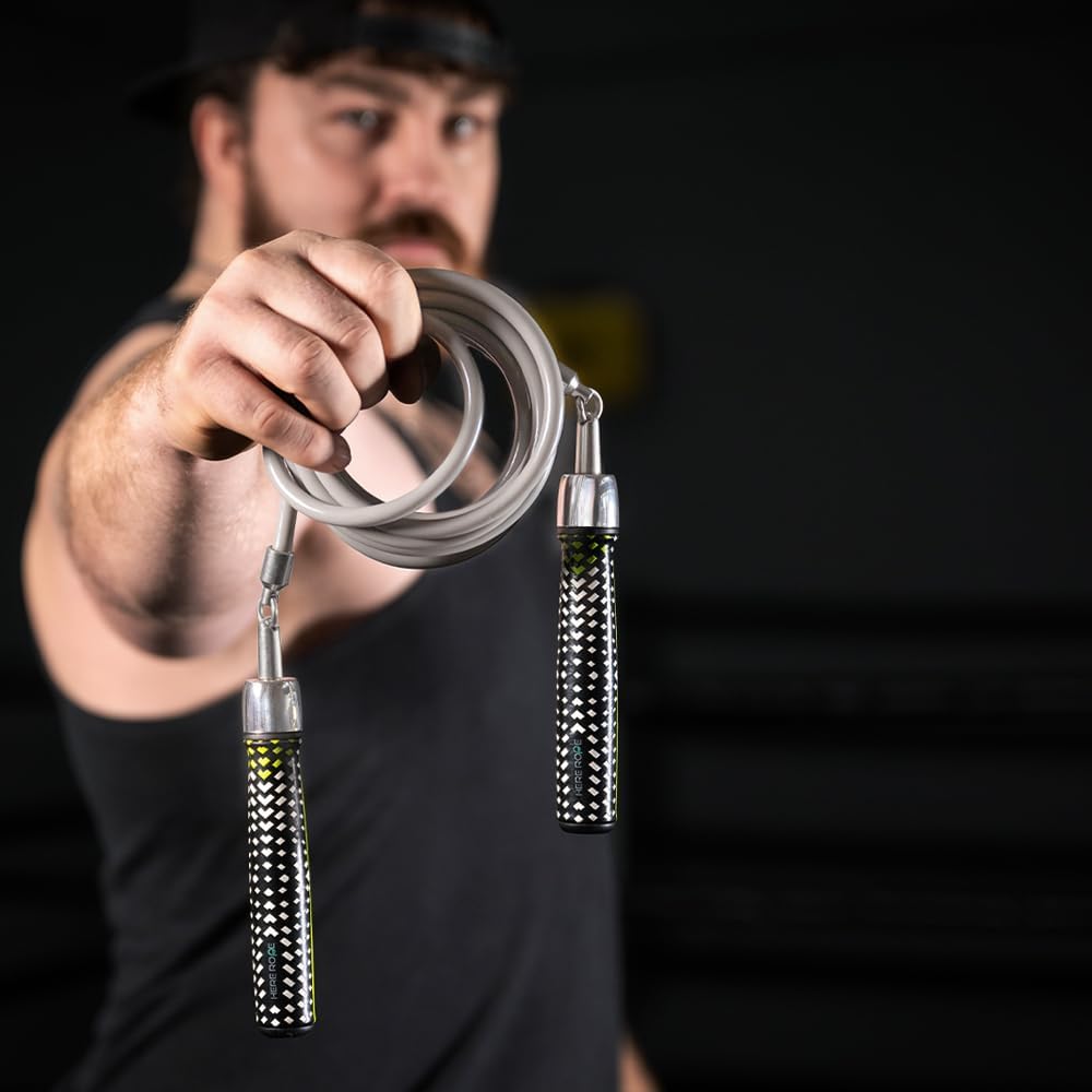 Hererope Weighted Jump Ropes for Men & Women, 1LB Jump Rope Weighted With Ball-bearing, No-Slip Grip, Durable Steel Cable, Heavy Jump Rope Designed for Fitness, High-Intensity Strength Workouts,