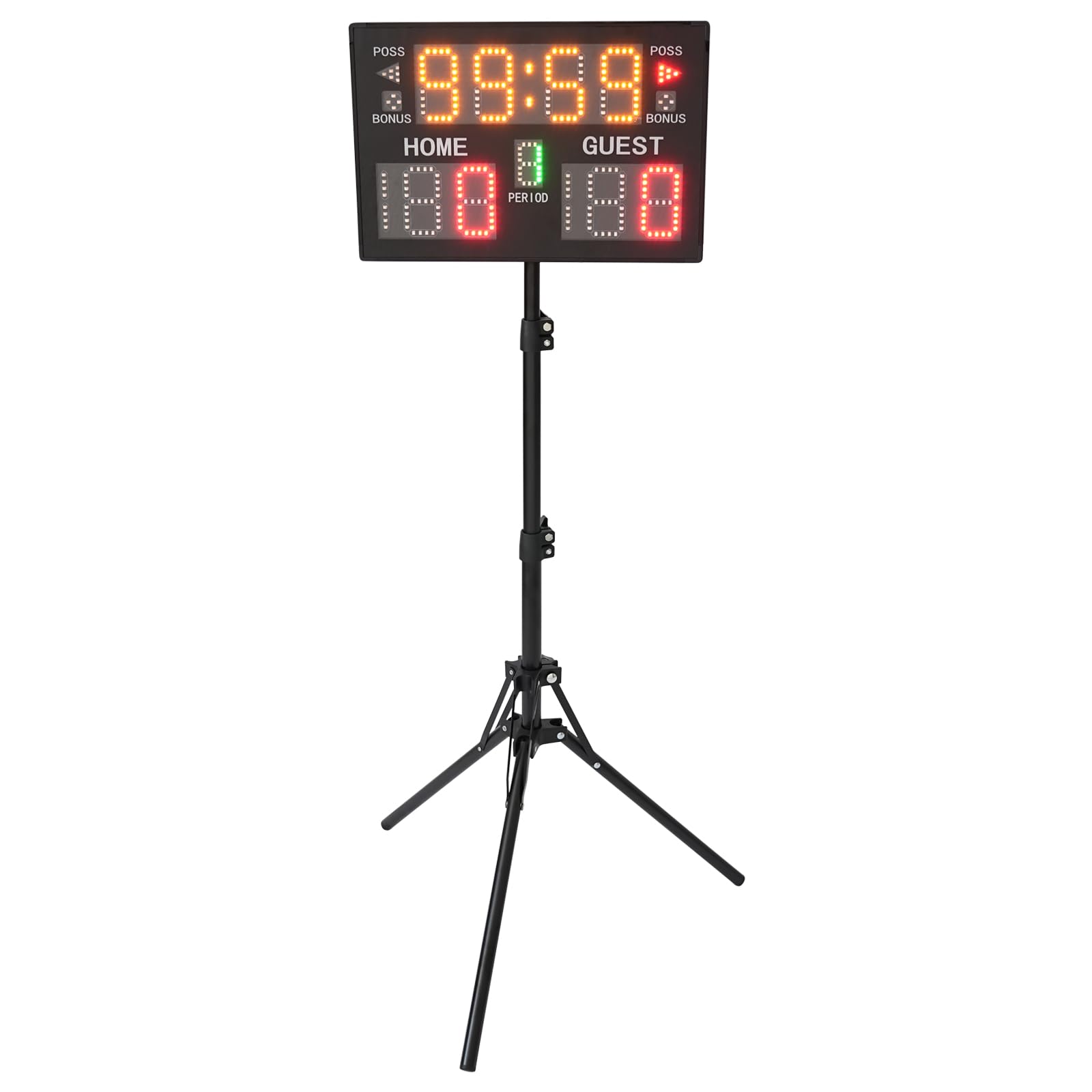 Marcador LED portátil electrónico digital de mesa con temporizador, negro, 37,5 x 25 x 2,3 cm