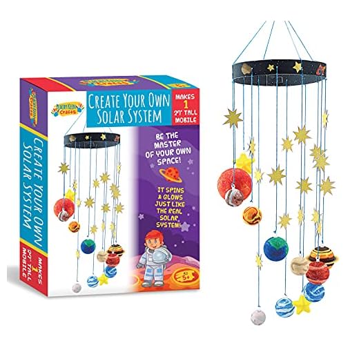 Peachy Keen Crafts DIY Make Your Own Solar System Mobile Kit - Complete Planet Model Set for Kids