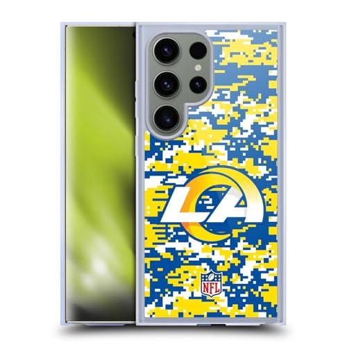 Coque Samsung S24 Ultra NFL Los Angeles Rams gel compatible MagSafe motif camouflage numérique