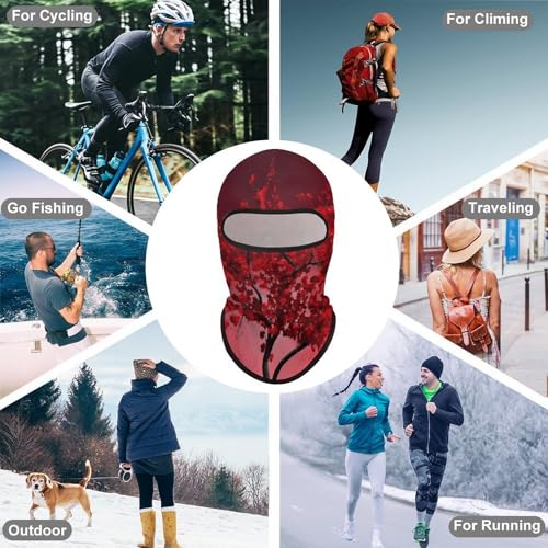 Balaclava para hombre, máscara para esquí con diseño de cerezo rojo, cubreboca para invierno, ciclismo y deportes al aire libre miniatura 6