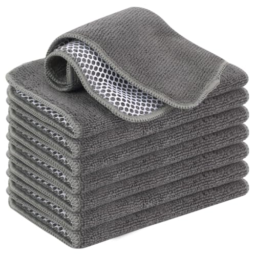 VIVOTE Microfaser-Spültücher, mit Poly-Mesh-Scheuerseite, zum die Reinigung Küche, Zuhause, Badreinigung, 30 cm x 30 cm