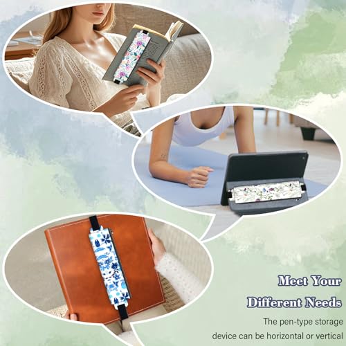 Image of Elastic Pen Holder for Notebook, 4 Pieces Leather Pen Holder Stationery Zipper Bag for Pencils, Markers, Pen Pouch w /Elastic Band for Notebook (Style-1)
