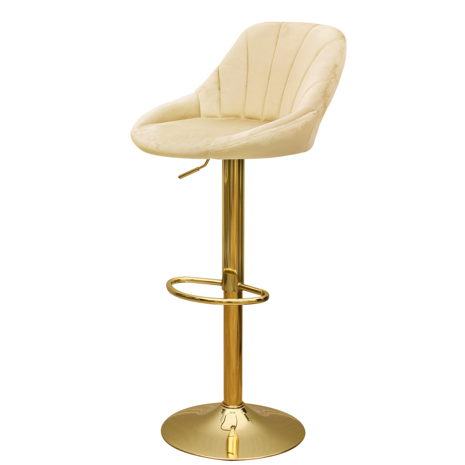 ベロアとゴールドのカウンターチェアハイスツール