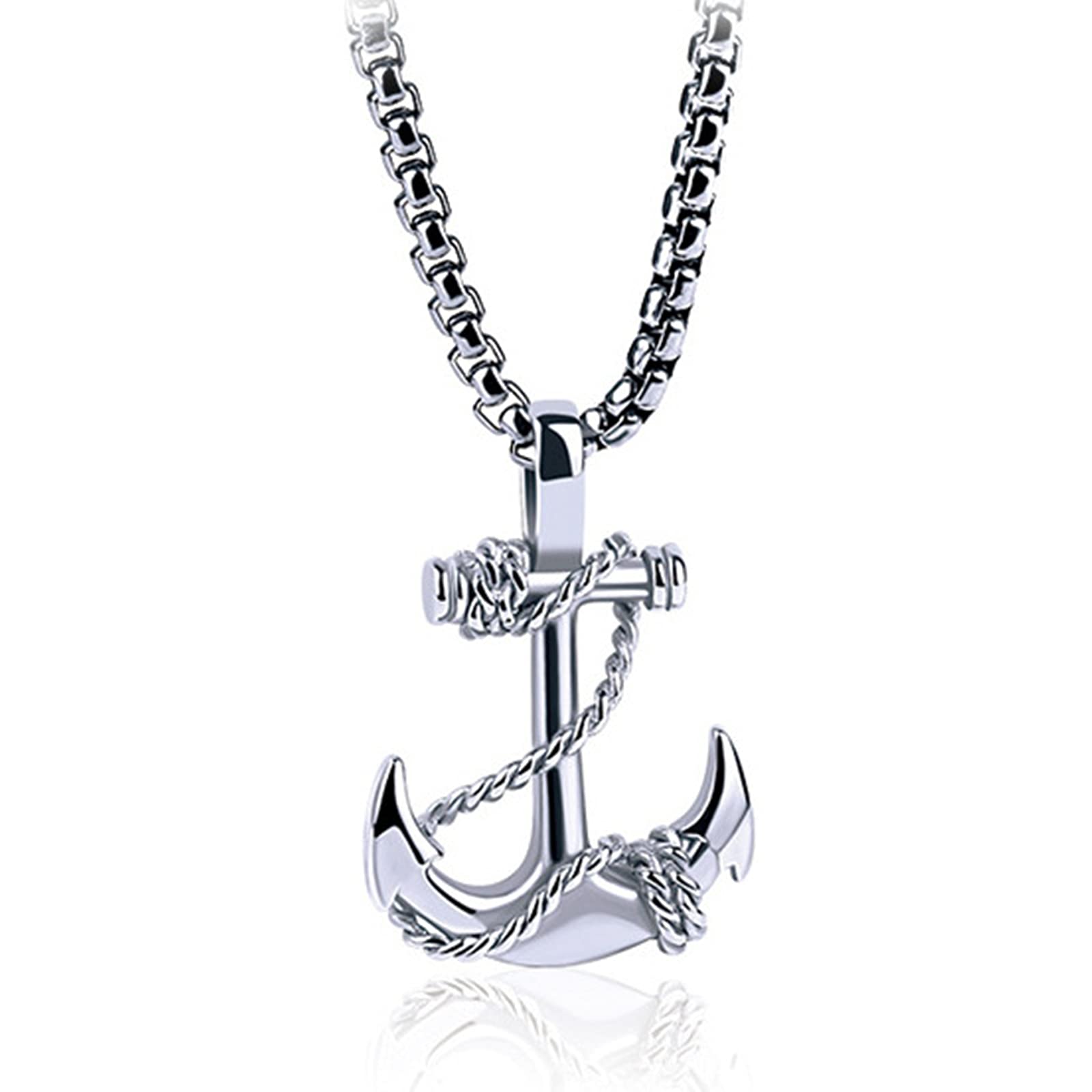 HCMA Ancla de mar de Acero Inoxidable Marinero Hombre Collares Colgantes Punk Rock Hip Hop único para Hombre joyería de Moda Regalo