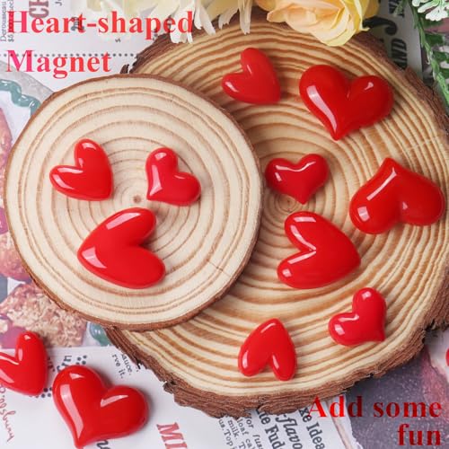 Imanes decorativos corazón rojo x8 para refrigerador miniatura 7
