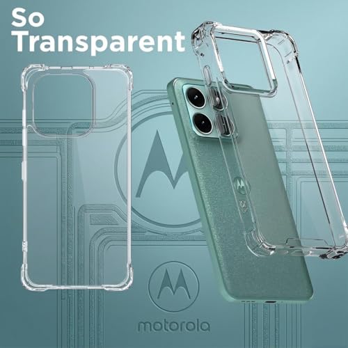 Image of Fashionury Clear Back Cover Case for Motorola Moto Edge 70 Fusion 5G | Anti-Yellow Acrylic Hard Back + Soft TPU Bumper | Shockproof 360 Protection | Slim Transparent Bumper Case (Clear)