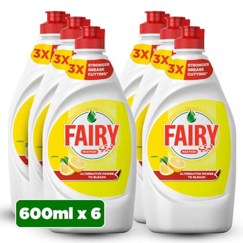 Fairy Plus Lemon Dishwashing Liquid Soap Mega Box Pack of 6 6 x 600ml