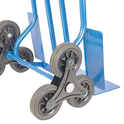 Foto von Trestles Profi Sackkarre Treppensteiger S01HS blau 250kg Sackkarren Sackkarre Vollgummireifen Sternräder Transportkarre Treppensackkarre Treppenkarre | Stahl | große Schaufel | Sicherheitsgriffe