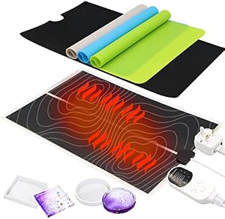 SPOKKI Resin Heating Mat with Timer and Temperature Control, Quick Resin Curing Machine with 3 Resin Mats, Easy Resin Dryer for Epoxy Resin Molds, Fast Demold Resin Supplies