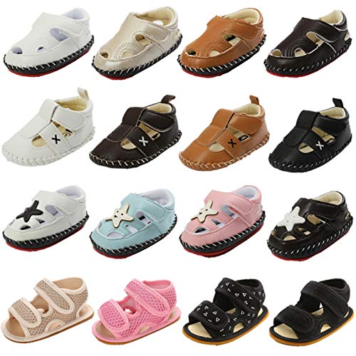 Baby Girls Boys Beach Breathable Sandals Premium Soft Anti-Slip Rubber Sole Infant Summer Outdoor Shoes Toddler First Walker Dress Shoes D-red