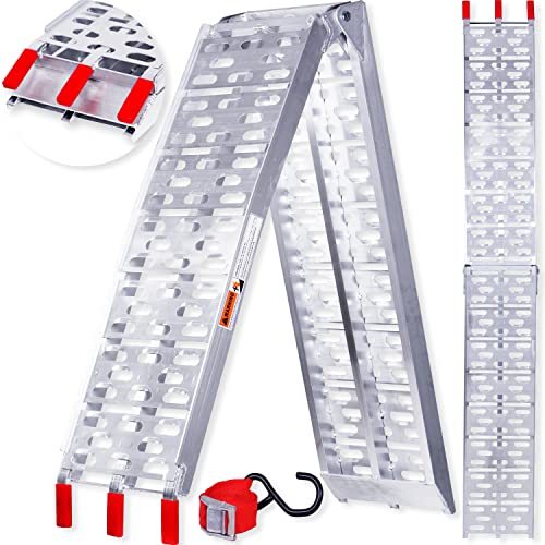 Masko® 2X ALU Rampe d'accès Rampe de Chargement Rail de Chargement Antidérapant Pliable