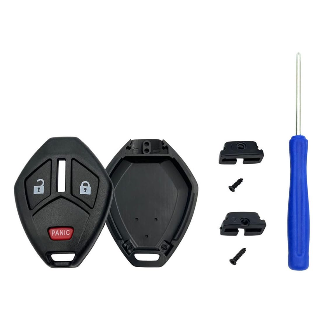 Replacement Keyless Entry Remote Case Cover fits Mitsubishi Eclipse Endeavor Galant Lancer Outlander Key Fob Shell (3 Buttons Pack 1)