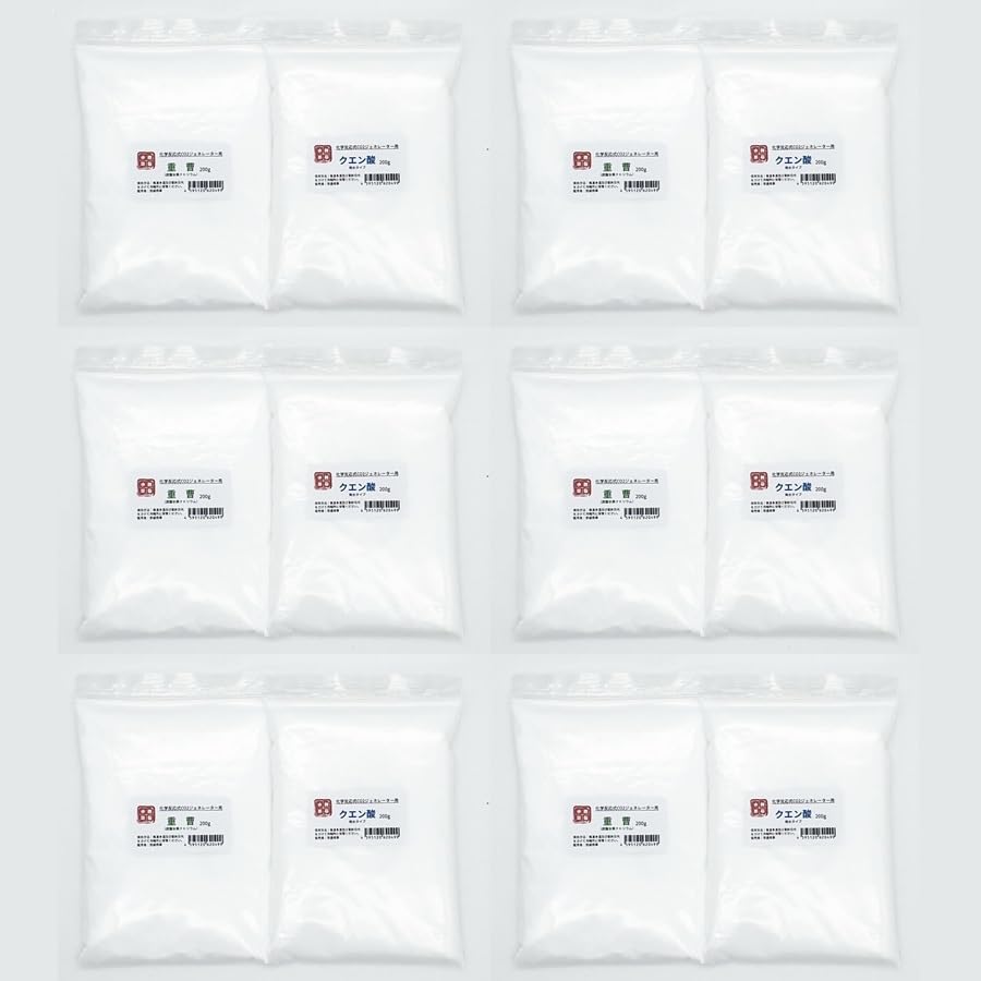 Amazon | 化学反応式CO2ジェネレーター用 クエン酸＋重曹 各200g 6