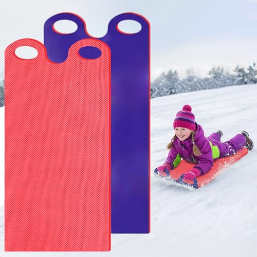 Traîneau à neige 137 cm en plastique PE flexible rembourré de mousse avec poignées