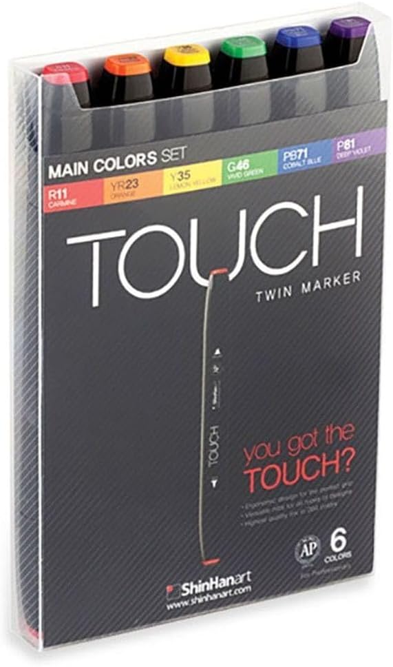 Shinhan Touch Twin Marker Set 6 Main Colors