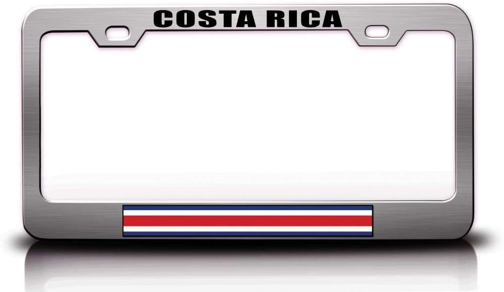 Costa RICA Country w/Flag Metal Car SUV Truck License Plate Frame Ch m11