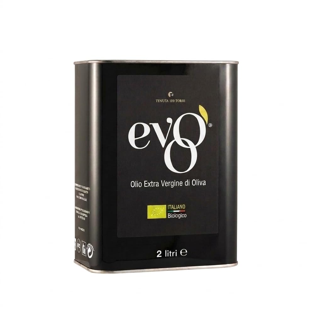 EVOO Tenuta 100 Torri - Olio Extravergine di Oliva Blend Daily Organic pack da 2 x 2 Litri in latta, Estratto a Freddo, 100% italiano delle Marche